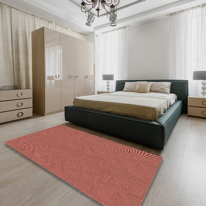 Patterned Red Rug in a Bedroom, pat596org