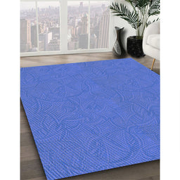 Patterned Sky Blue Novelty Rug in Family Room, pat596