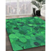 Machine Washable Transitional Neon Green Rug in a Family Room, wshpat597grn