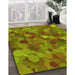 Patterned Pistachio Green Rug in Family Room, pat597yw