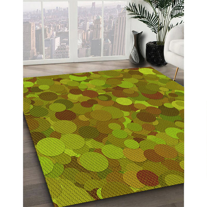 Machine Washable Transitional Pistachio Green Rug in a Family Room, wshpat597yw
