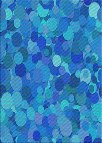 Machine Washable Transitional Bright Turquoise Blue Rug, wshpat597