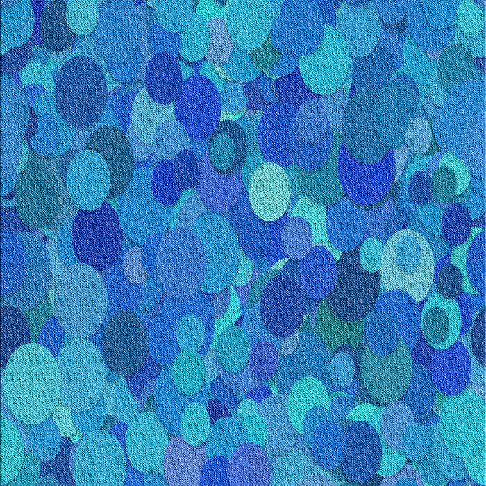 Patterned Bright Turquoise Blue Novelty Rug, pat597