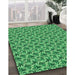 Machine Washable Transitional Green Rug in a Family Room, wshpat598grn