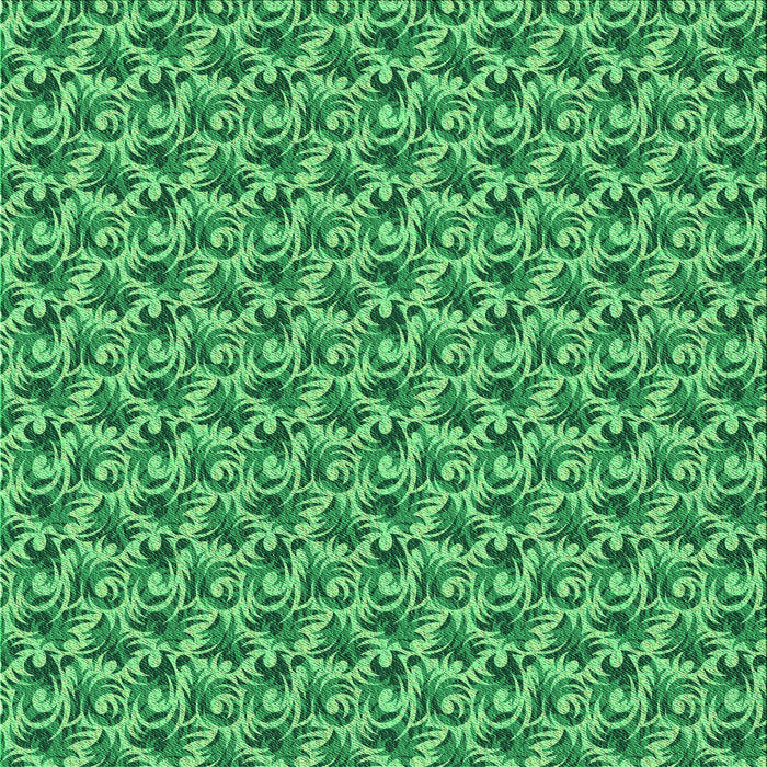 Round Machine Washable Transitional Green Rug, wshpat598grn