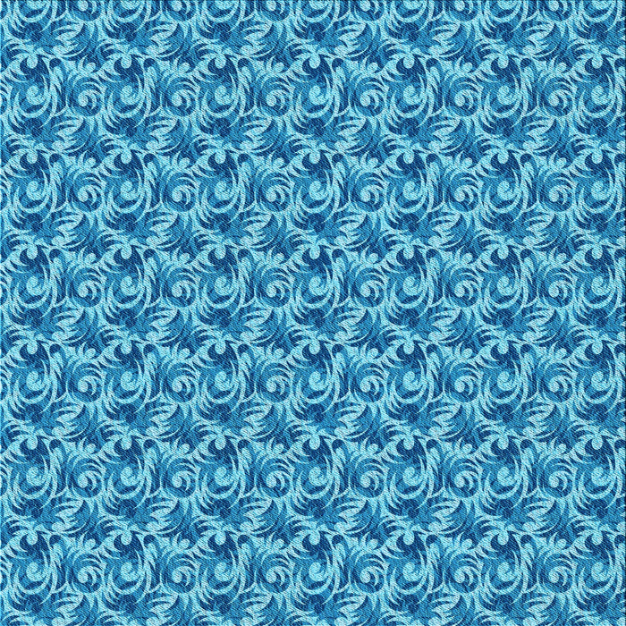 Round Patterned Blue Rug, pat598lblu