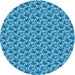 Square Patterned Blue Rug, pat598lblu