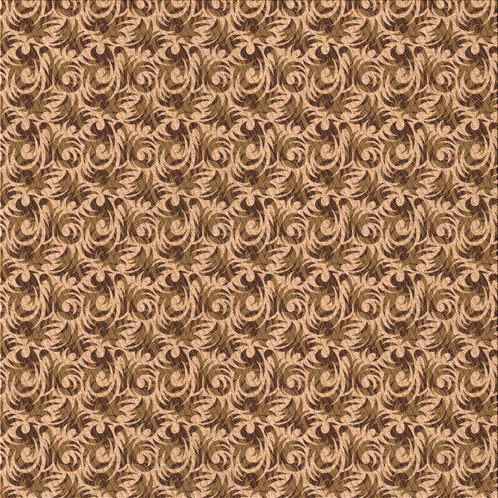 Round Patterned Yellow Orange Rug, pat598org