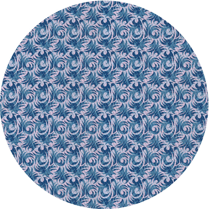 Sideview of Patterned Jeans Blue Novelty Rug, pat598