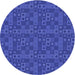 Square Patterned Blue Rug, pat599blu