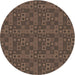 Square Patterned Dark Gold Brown Rug, pat599brn