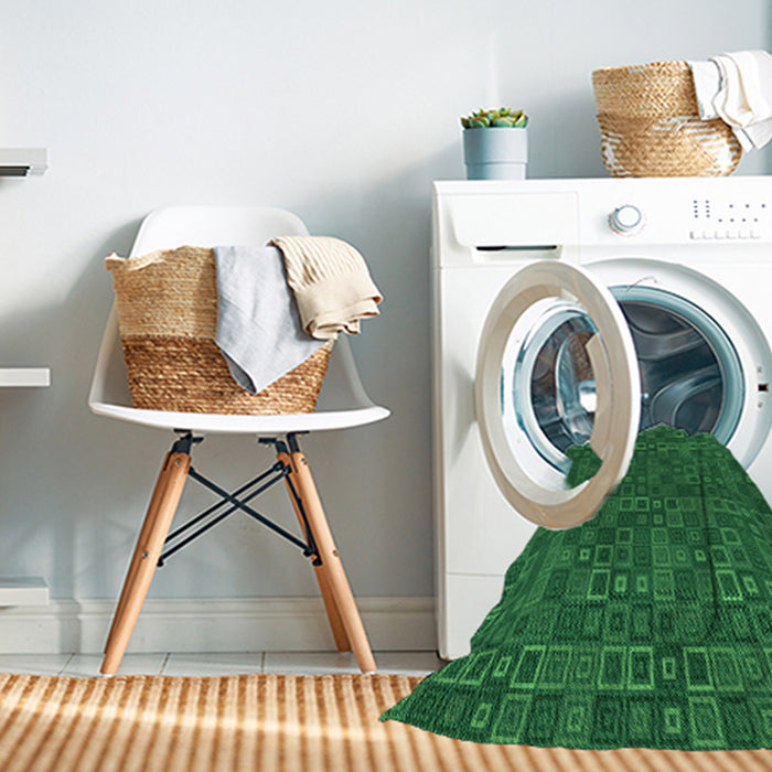 Machine Washable Transitional Deep Emerald Green Rug in a Washing Machine, wshpat599grn