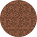 Square Patterned Red Brown Rug, pat599org