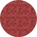 Square Machine Washable Transitional Red Rug in a Living Room, wshpat599rd