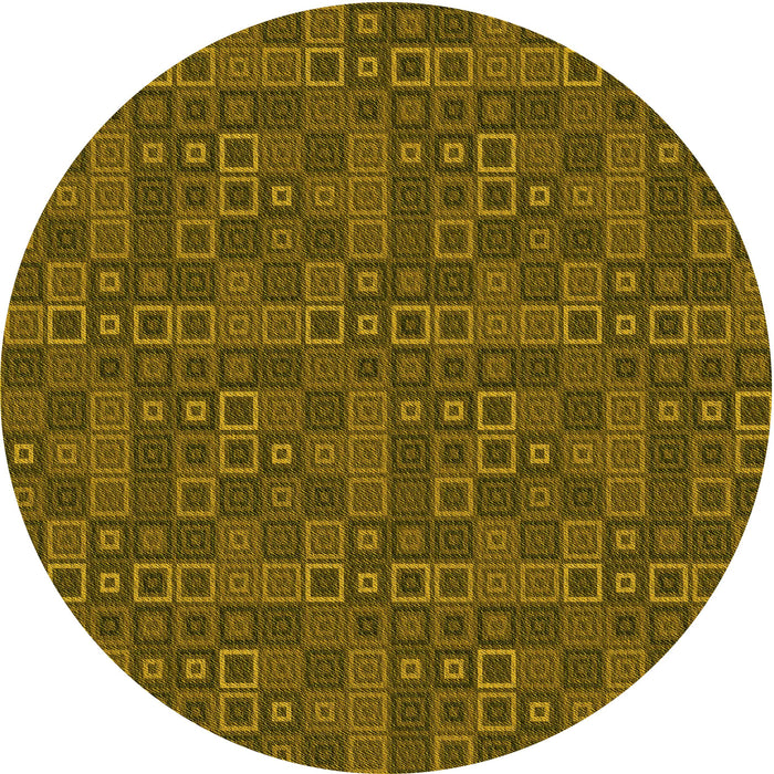 Square Patterned Dark Golden Brown Rug, pat599yw