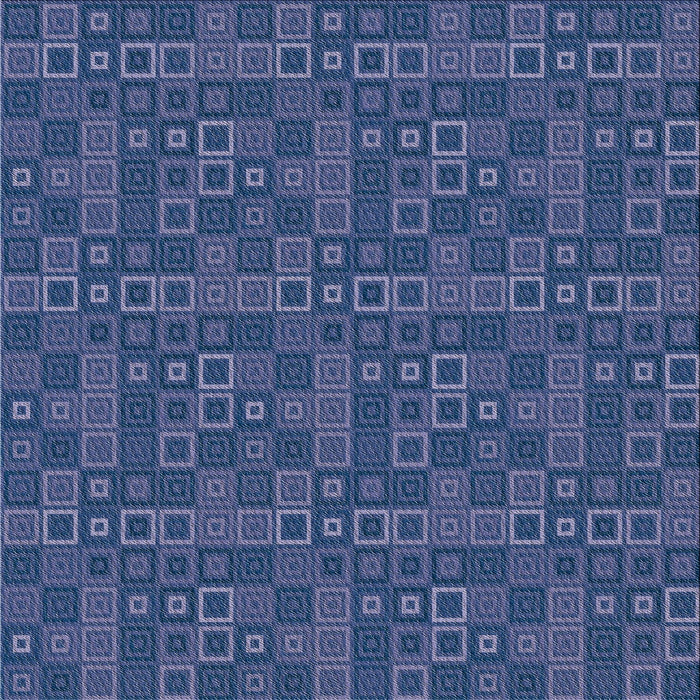 Square Patterned Blue Novelty Rug, pat599