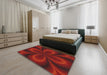 Machine Washable Transitional Tomato Red Rug in a Bedroom, wshpat59