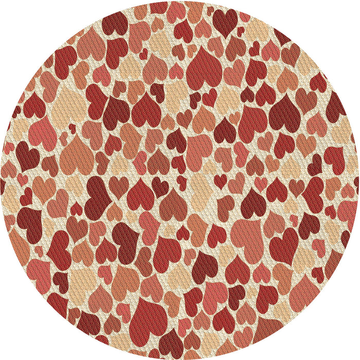Square Patterned Red Rug, pat6brn