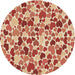 Square Patterned Red Rug, pat6brn