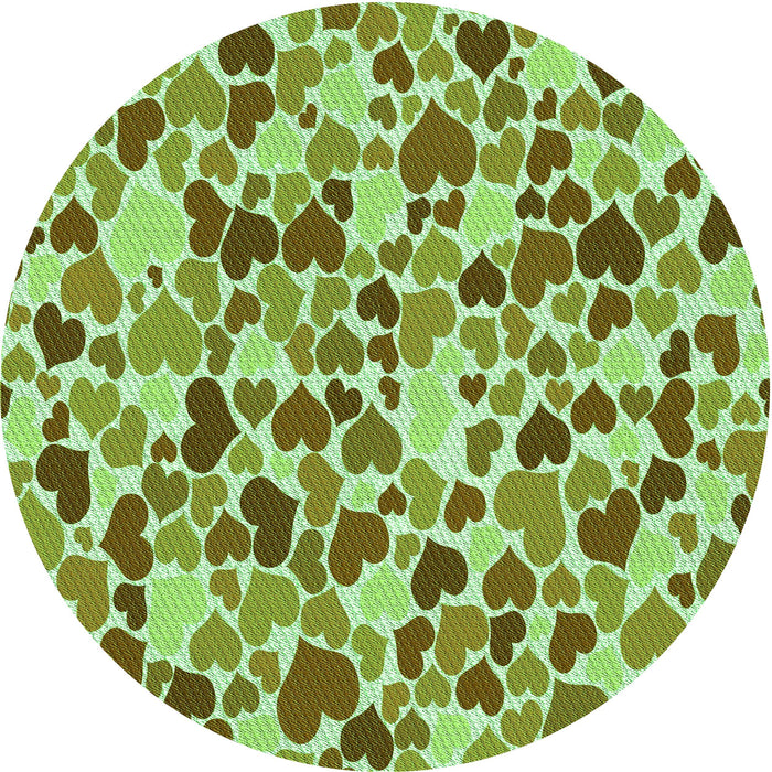 Square Patterned Olive Green Rug, pat6grn