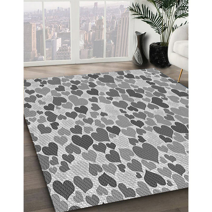 Patterned Platinum Silver Gray Rug in Family Room, pat6gry