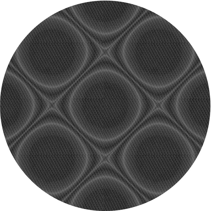 Square Patterned Charcoal Black Rug, pat60gry