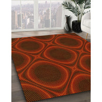 Patterned Crimson Red Rug, pat60yw