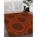 Patterned Crimson Red Rug in Family Room, pat60yw