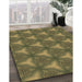 Machine Washable Transitional Dark Golden Brown Rug in a Family Room, wshpat600brn