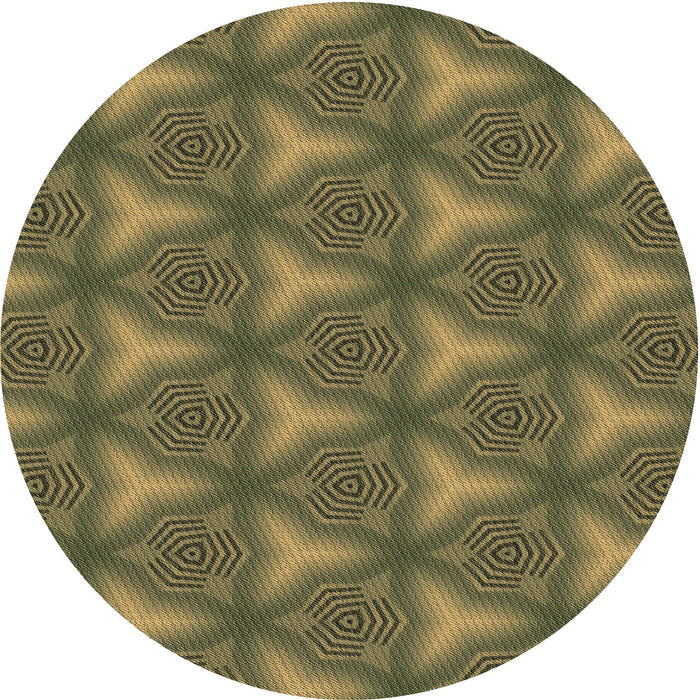 Square Patterned Dark Golden Brown Rug, pat600brn