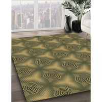 Patterned Dark Golden Brown Rug, pat600brn