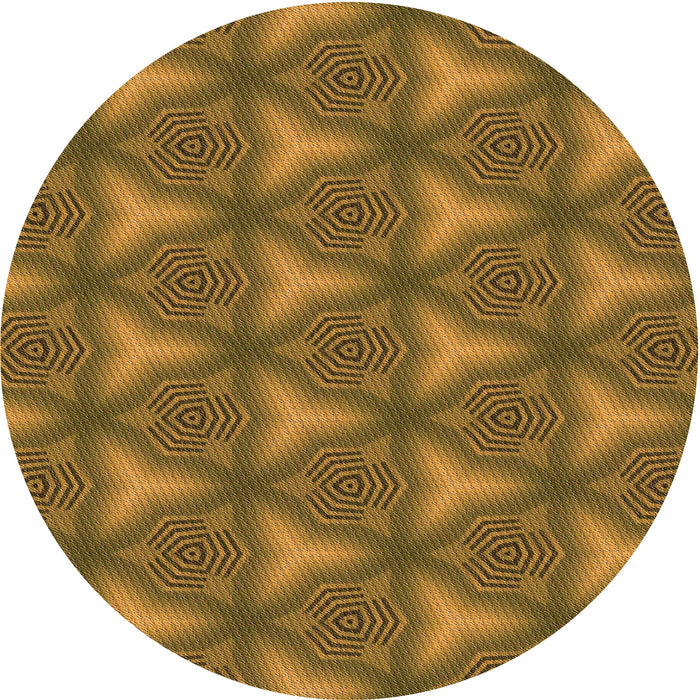 Square Patterned Dark Bronze Brown Rug, pat600org