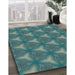 Machine Washable Transitional Medium Teal Green Rug in a Family Room, wshpat600