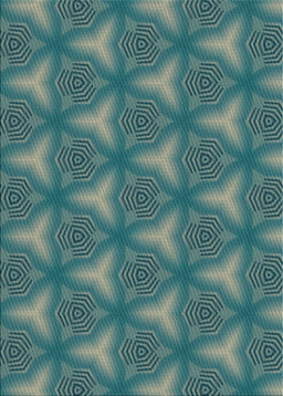 Patterned Teal Green Novelty Rug, pat600