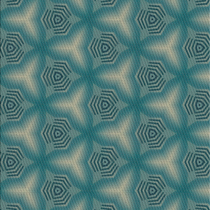 Patterned Teal Green Novelty Rug, pat600