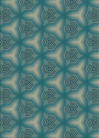 Machine Washable Transitional Medium Teal Green Rug, wshpat600