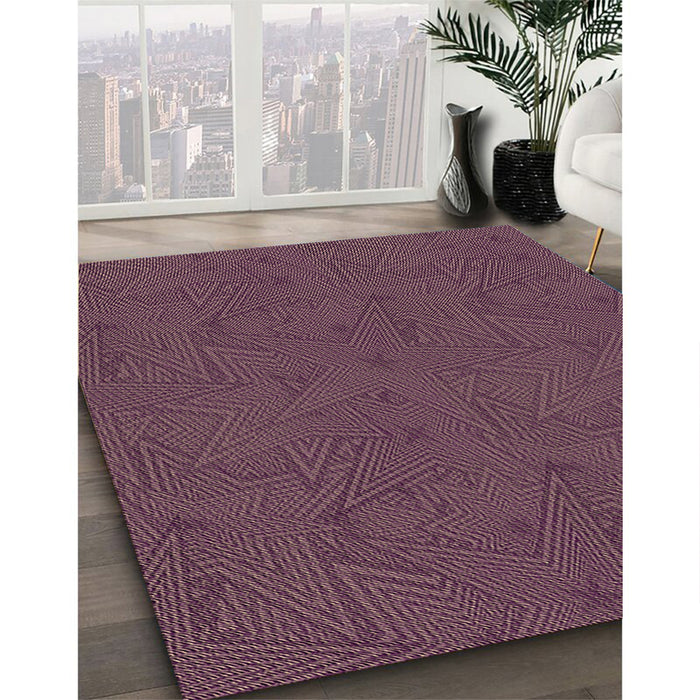 Patterned Raspberry Purple Rug in Family Room, pat601brn