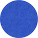 Sideview of Patterned Blue Novelty Rug, pat601