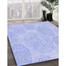 Machine Washable Transitional Sky Blue Rug in a Family Room, wshpat602blu