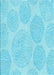 Patterned Bright Turquoise Blue Rug, pat602lblu