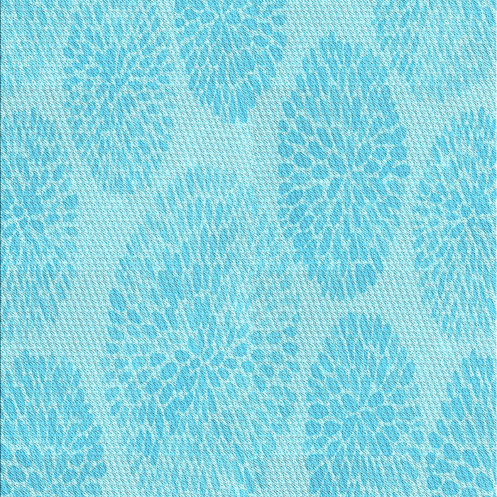 Patterned Bright Turquoise Blue Rug, pat602lblu