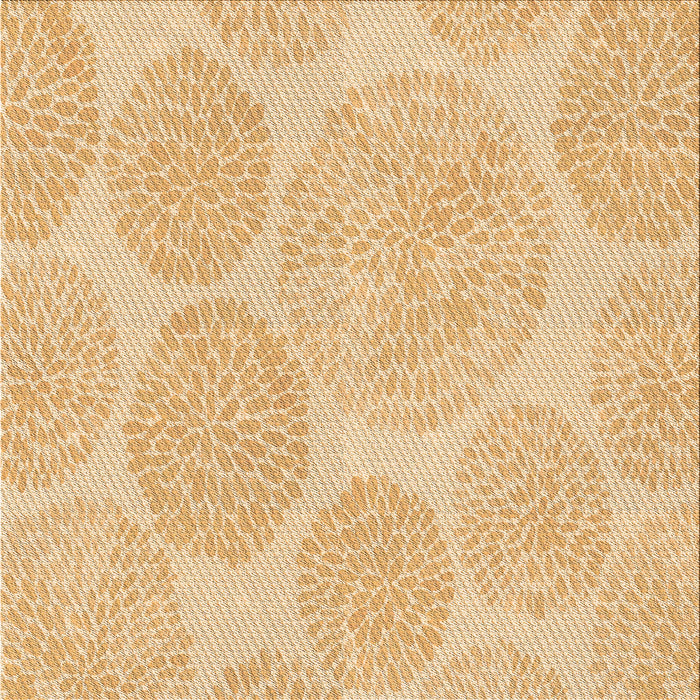 Round Patterned Orange Rug, pat602org
