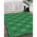 Machine Washable Transitional Deep Emerald Green Rug in a Family Room, wshpat603grn