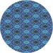 Sideview of Patterned Blue Novelty Rug, pat603