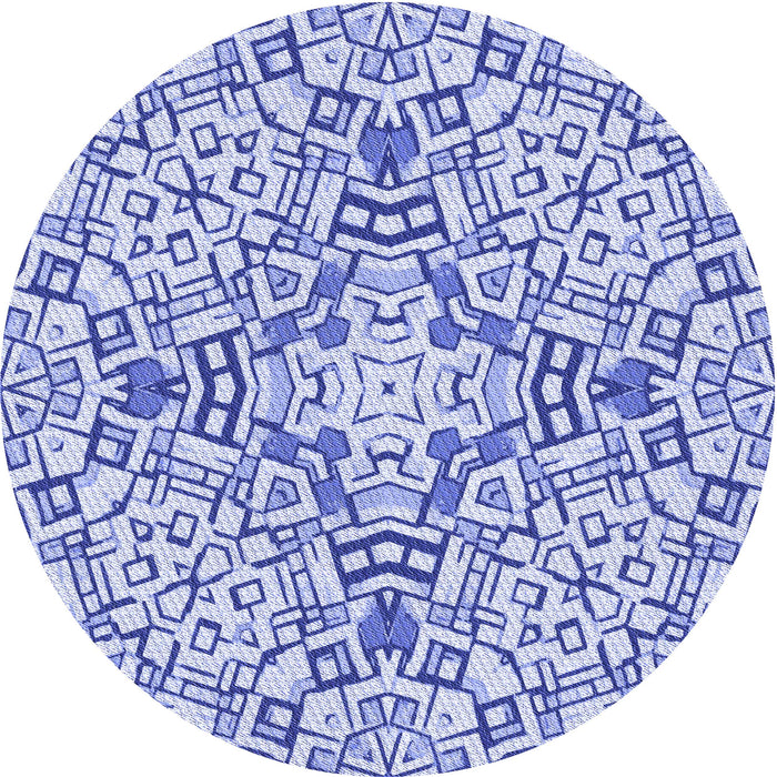 Square Patterned Blue Rug, pat604blu