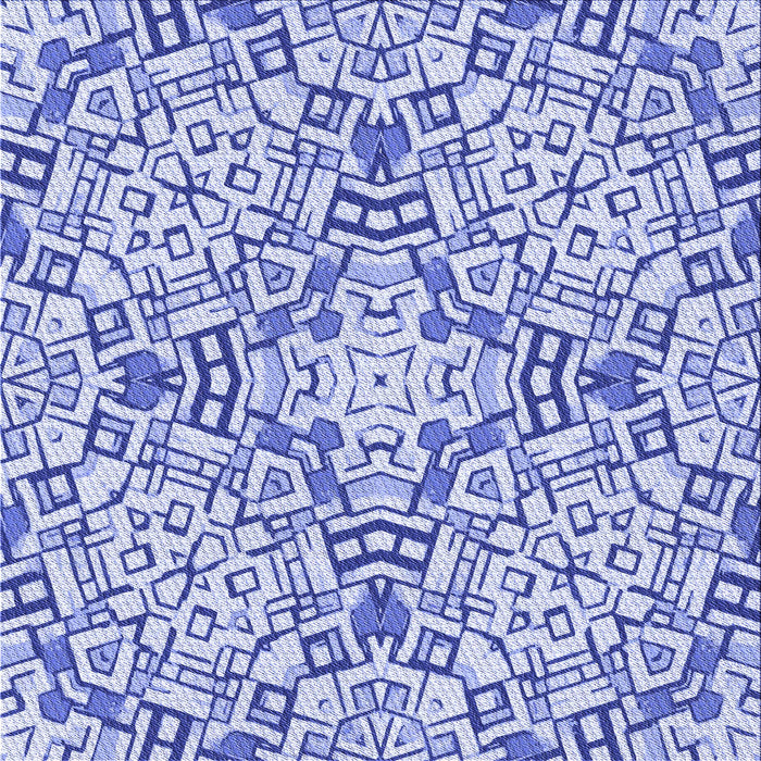 Round Patterned Blue Rug, pat604blu