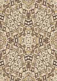 Machine Washable Transitional Khaki Gold Rug, wshpat604brn