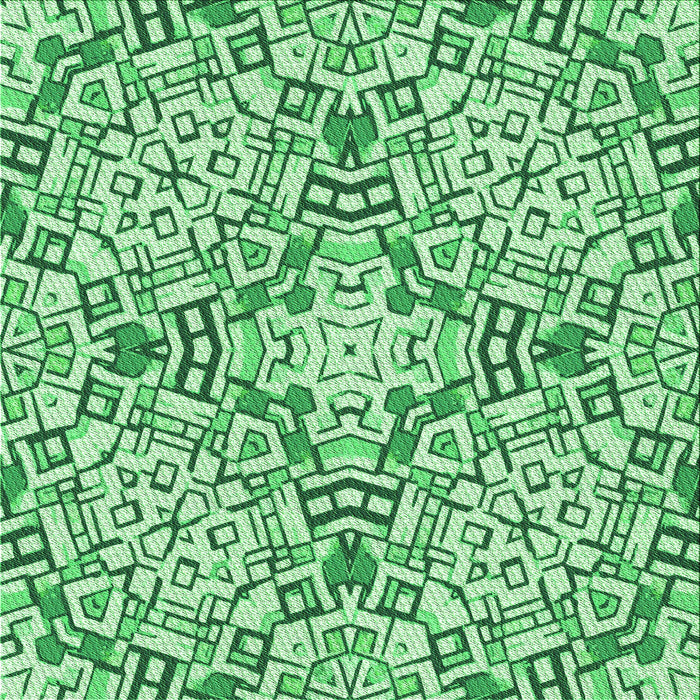 Round Patterned Green Rug, pat604grn