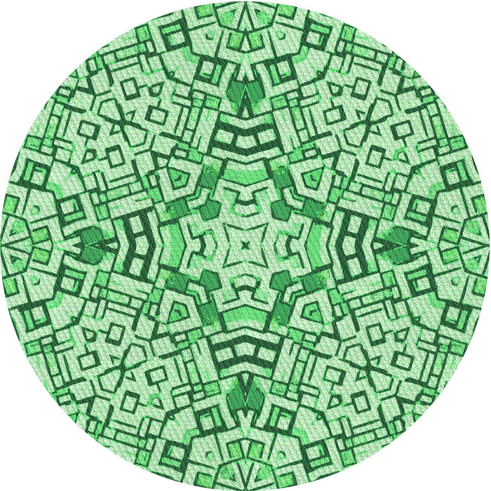Square Patterned Green Rug, pat604grn