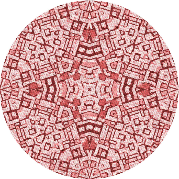 Square Patterned Red Rug, pat604rd